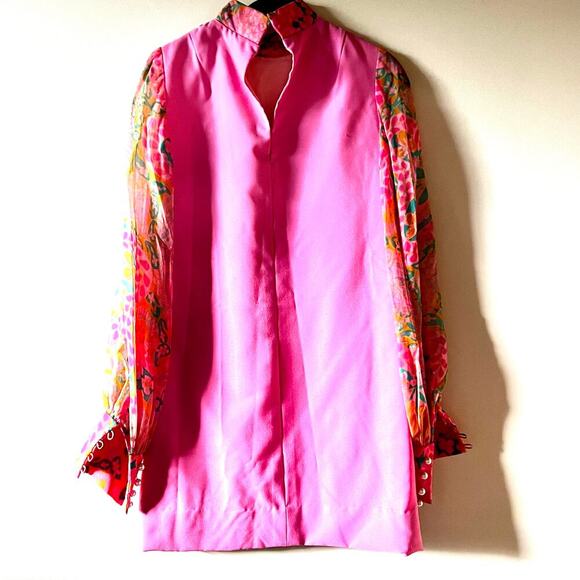 Vintage 60s style shift dress pink size XS - Picture 2 of 5